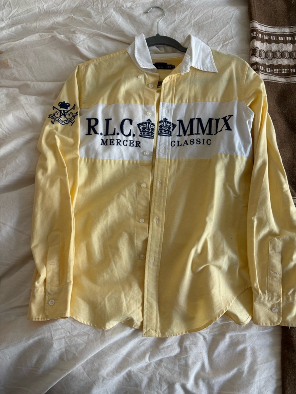 Ralph Lauren Yellow Polo Shirt with White Collar